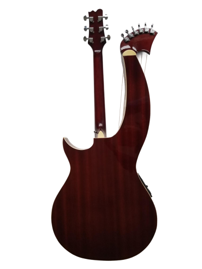 Custom Eclipse Harp Double Neck Natural Finish 6 String Acoustic Guitar 6 Sting Harp - Image 8
