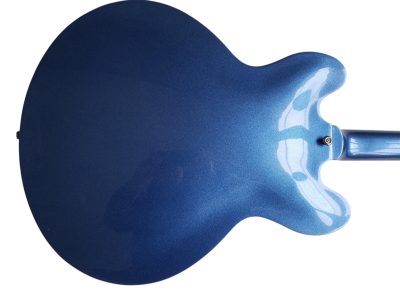 Custom Crown DG335 Pelham Blue Diamond Guitar White Pickup Rings - Image 5
