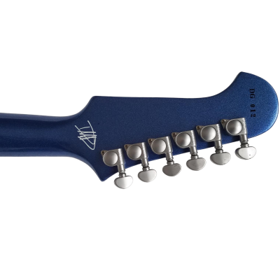 Custom Crown DG335 Pelham Blue Diamond Guitar White Pickup Rings - Image 12