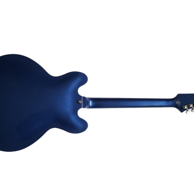 Custom Crown DG335 Pelham Blue Diamond Guitar White Pickup Rings - Image 11