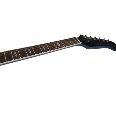Custom Crown DG335 Pelham Blue Diamond Guitar White Pickup Rings - Image 4