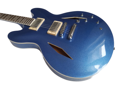 Custom Crown DG335 Pelham Blue Diamond Guitar White Pickup Rings - Image 9