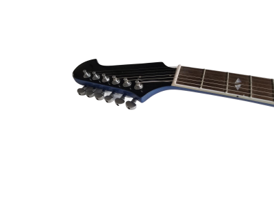 Custom Crown DG335 Pelham Blue Diamond Guitar White Pickup Rings - Image 3