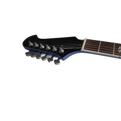 Custom Crown DG335 Pelham Blue Diamond Guitar White Pickup Rings - Image 3
