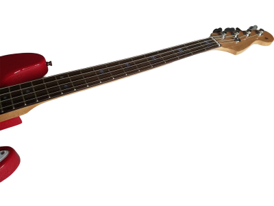 Custom Regent Mark Hoppus 4 String Jazz Bass Candy Apple Red Pink White Pearloid Pickguard - Image 4