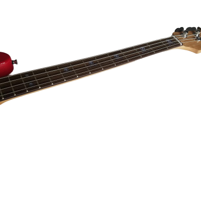 Custom Regent Mark Hoppus 4 String Jazz Bass Candy Apple Red Pink White Pearloid Pickguard - Image 4