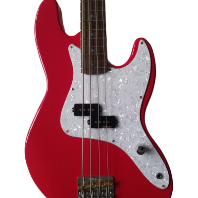 Custom Regent Mark Hoppus 4 String Jazz Bass Candy Apple Red Pink White Pearloid Pickguard