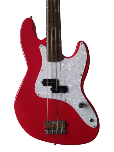 Custom Regent Mark Hoppus 4 String Jazz Bass Candy Apple Red Pink White Pearloid Pickguard