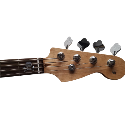 Custom Regent Mark Hoppus 4 String Jazz Bass Candy Apple Red Pink White Pearloid Pickguard - Image 3