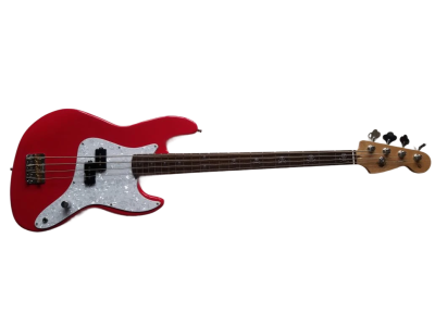 Custom Regent Mark Hoppus 4 String Jazz Bass Candy Apple Red Pink White Pearloid Pickguard - Image 2