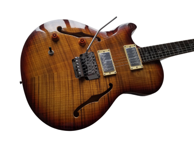 Custom Monarch Schon Thinline Hollowbody McCarty Burst Finish Left Handed Guitar - Image 6