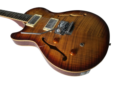 Custom Monarch Schon Thinline Hollowbody McCarty Burst Finish Left Handed Guitar - Image 7