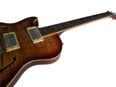 Custom Monarch Schon Thinline Hollowbody McCarty Burst Finish Left Handed Guitar - Image 9