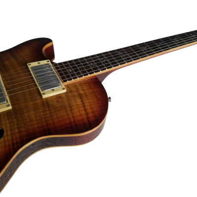 Custom Monarch Schon Thinline Hollowbody McCarty Burst Finish Left Handed Guitar - Image 9