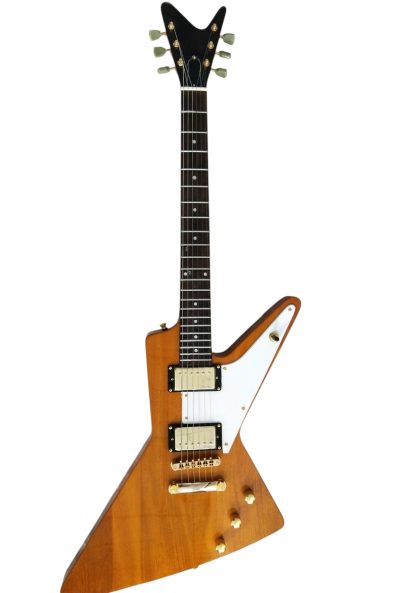 Custom Crown Korina Explorer Natural Finish Split Type Headstock Guitar - Image 4