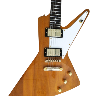 Custom Crown Korina Explorer Natural Finish Split Type Headstock Guitar