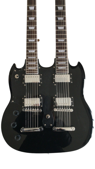 Custom Crown Double Neck SG Pete Townshend Black Double Neck 12 and 6 String EDS1275 Guitar