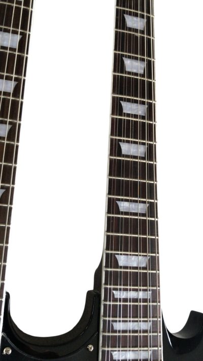 Custom Crown Double Neck SG Pete Townshend Black Double Neck 12 and 6 String EDS1275 Guitar - Image 4
