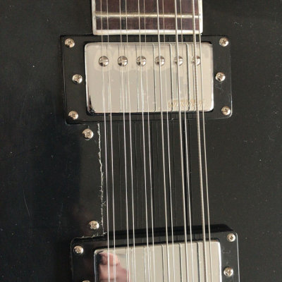 Custom Crown Double Neck SG Pete Townshend Black Double Neck 12 and 6 String EDS1275 Guitar - Image 7