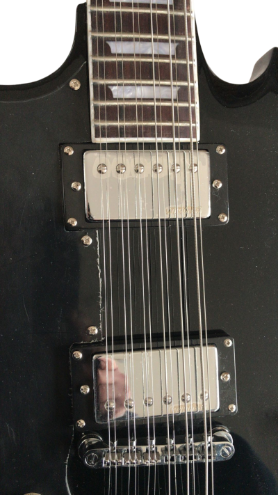 Custom Crown Double Neck SG Pete Townshend Black Double Neck 12 and 6 String EDS1275 Guitar - Image 7