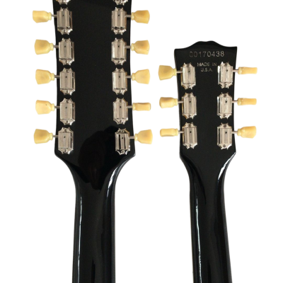 Custom Crown Double Neck SG Pete Townshend Black Double Neck 12 and 6 String EDS1275 Guitar - Image 5
