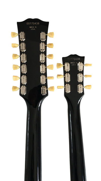 Custom Crown Double Neck SG Pete Townshend Black Double Neck 12 and 6 String EDS1275 Guitar - Image 5