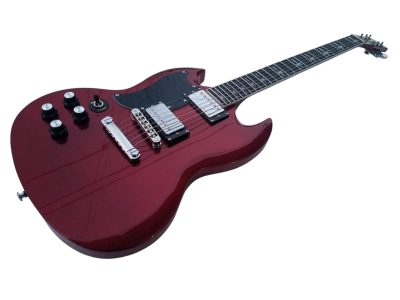 Custom Crown Angus Cherry Red Lommi SG Cross Inlays Guitar - Image 5