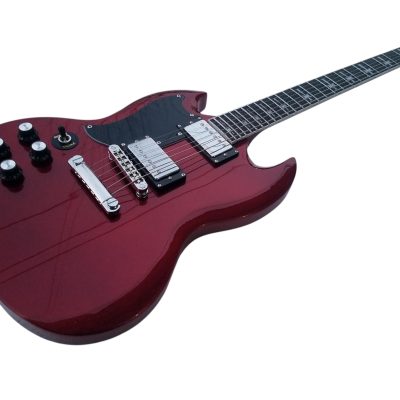 Custom Crown Angus Cherry Red Lommi SG Cross Inlays Guitar - Image 5
