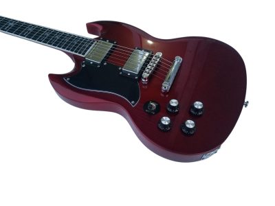 Custom Crown Angus Cherry Red Lommi SG Cross Inlays Guitar - Image 6
