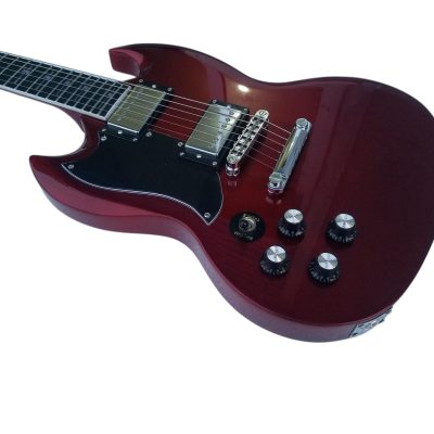 Custom Crown Angus Cherry Red Lommi SG Cross Inlays Guitar - Image 6