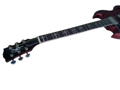 Custom Crown Angus Cherry Red Lommi SG Cross Inlays Guitar - Image 7