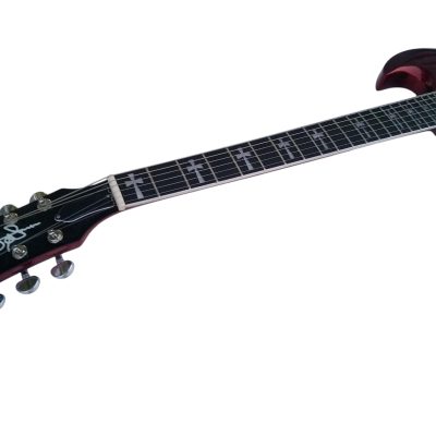 Custom Crown Angus Cherry Red Lommi SG Cross Inlays Guitar - Image 7
