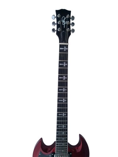 Custom Crown Angus Cherry Red Lommi SG Cross Inlays Guitar - Image 8