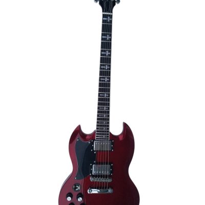 Custom Crown Angus Cherry Red Lommi SG Cross Inlays Guitar - Image 10