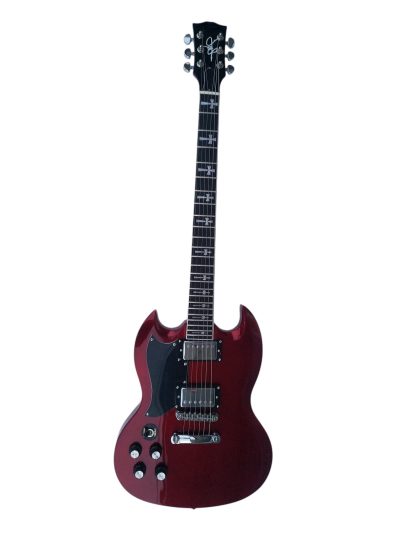 Custom Crown Angus Cherry Red Lommi SG Cross Inlays Guitar - Image 10