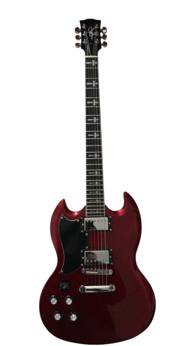 Custom Crown Angus Cherry Red Lommi SG Cross Inlays Guitar - Image 11