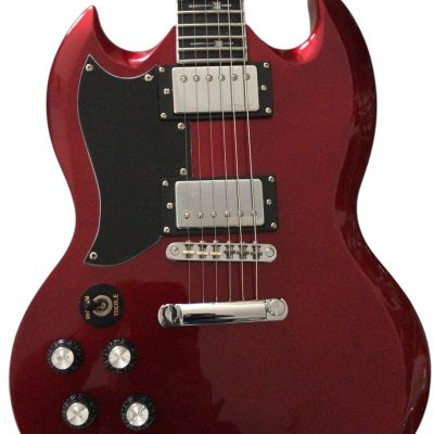 Custom Crown Angus Cherry Red Lommi SG Cross Inlays Guitar - Image 12