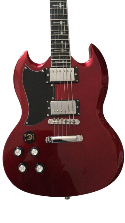 Custom Crown Angus Cherry Red Lommi SG Cross Inlays Guitar - Image 12