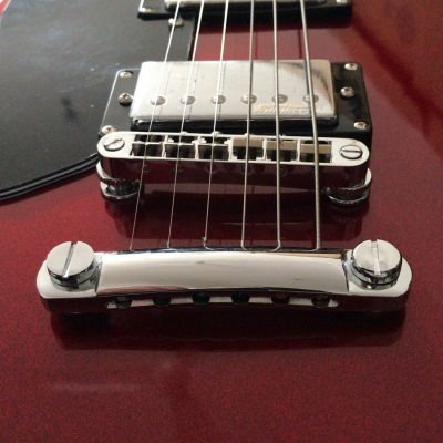 Custom Crown Angus Cherry Red Lommi SG Cross Inlays Guitar - Image 14