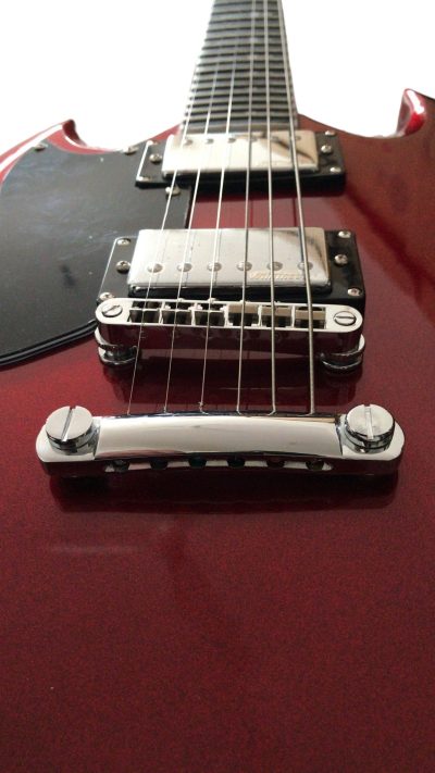 Custom Crown Angus Cherry Red Lommi SG Cross Inlays Guitar - Image 14