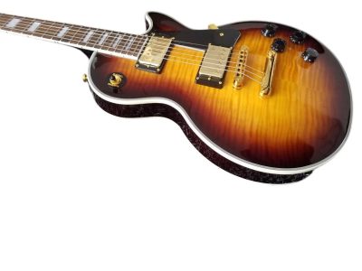 Custom Crown Tobacco Sunburst Flame Maple Top Electric Guitar Dual Humbucker Pickups - Image 9