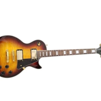 Custom Crown Tobacco Sunburst Flame Maple Top Electric Guitar Dual Humbucker Pickups - Image 8