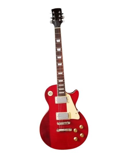 Custom Crown Eric Lucy Red Flame Maple Top Chrome Hardware Electric Guitar - Image 3