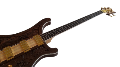 Custom Nova Lemmy Kilmister 4003 Walnut Wood Body Carved With Oak Leaves Bass - Image 5