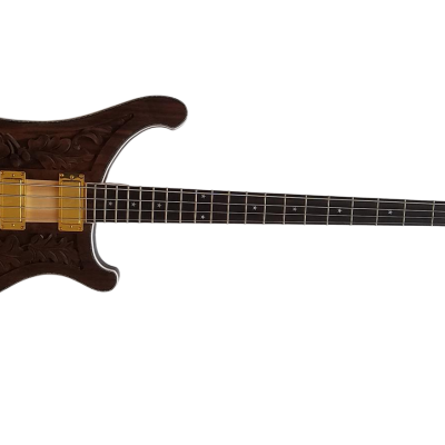 Custom Nova Lemmy Kilmister 4004 Walnut Wood Body Carved With Oak Leaves Bass - Image 8