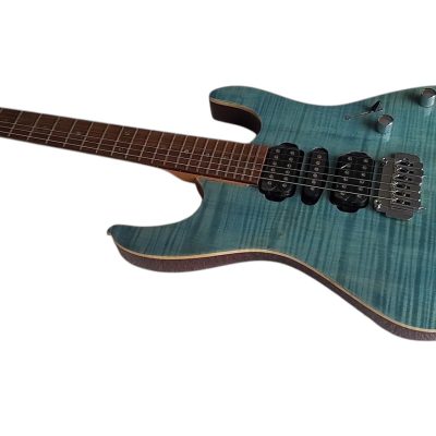 Custom Magnitude J Aqua Flame Top Electric Guitar - Image 6
