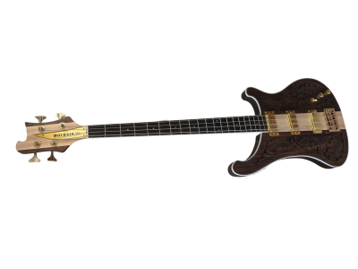 Custom Nova Lemmy Kilmister 4003 Walnut Wood Body Carved With Oak Leaves Bass - Image 12