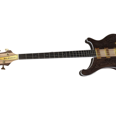 Custom Nova Lemmy Kilmister 4004 Walnut Wood Body Carved With Oak Leaves Bass - Image 12