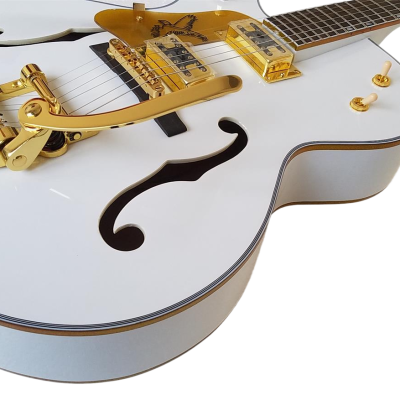 Custom Sovereign G6136T Hollow Body Single Cut Model Snowcrest White Falcon Guitar - Image 8