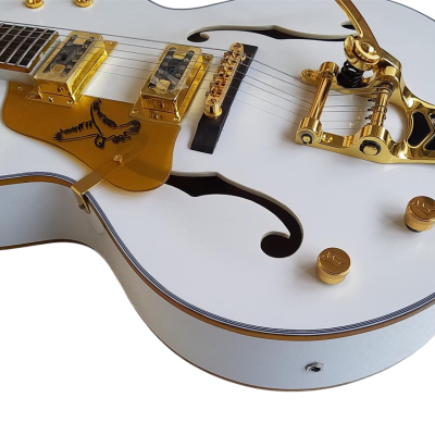 Custom Sovereign G6136T Hollow Body Single Cut Model Snowcrest White Falcon Guitar - Image 9